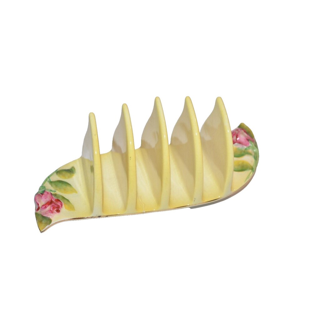 Royal‎ Winton England GRIMWADES Yellow Rosebud Toast Rack Server 4 Slices repair